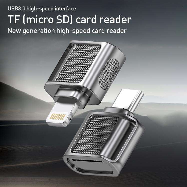 8 Pin 3.0 to TF Card High Speed Mini Card Reader(Silver)