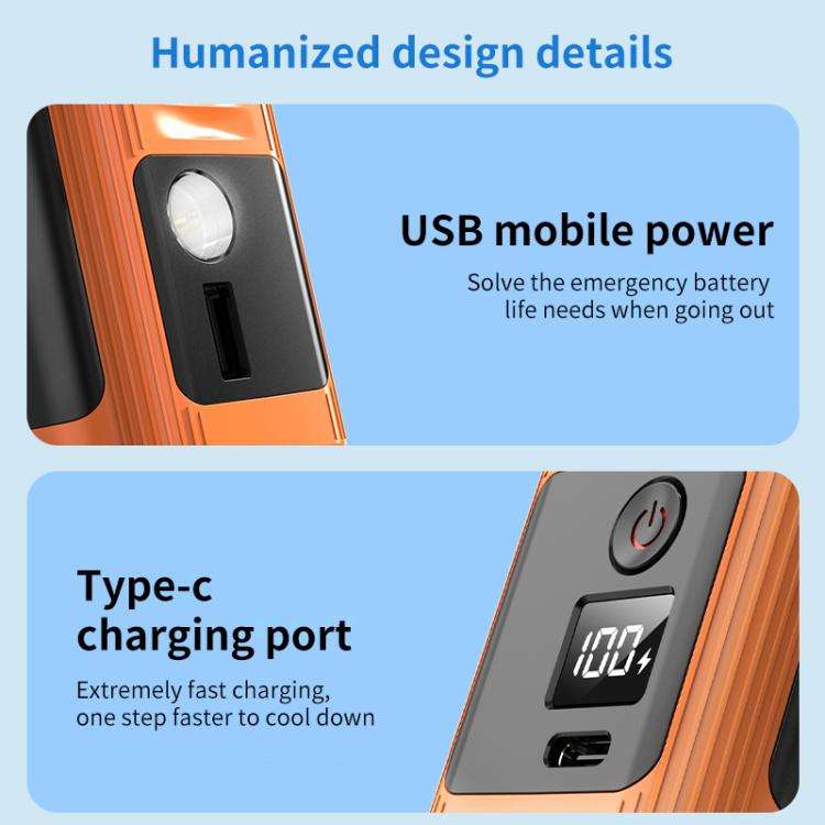 N610Y Waist Hanging High Speed Mini Fan(Orange)