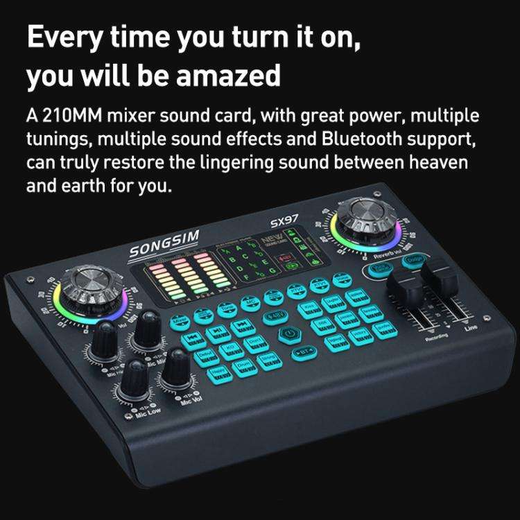 SX97 Multi-function Professional Mixer Live Streaming Sound Card(Black)