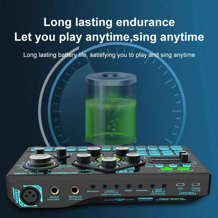 SX91 Multi-function Professional Mixer Mobile Phone Computer Live Streaming Sound Card(Black)