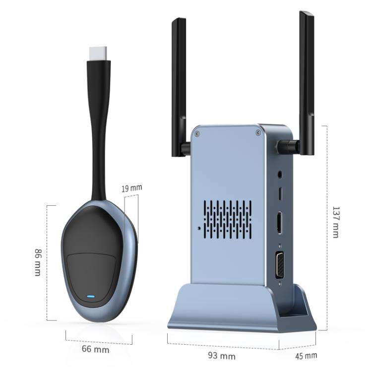 G52+R18 Smart HD Wireless Extender System Screen Mirroring Transmitter Receiver(Space Grey)
