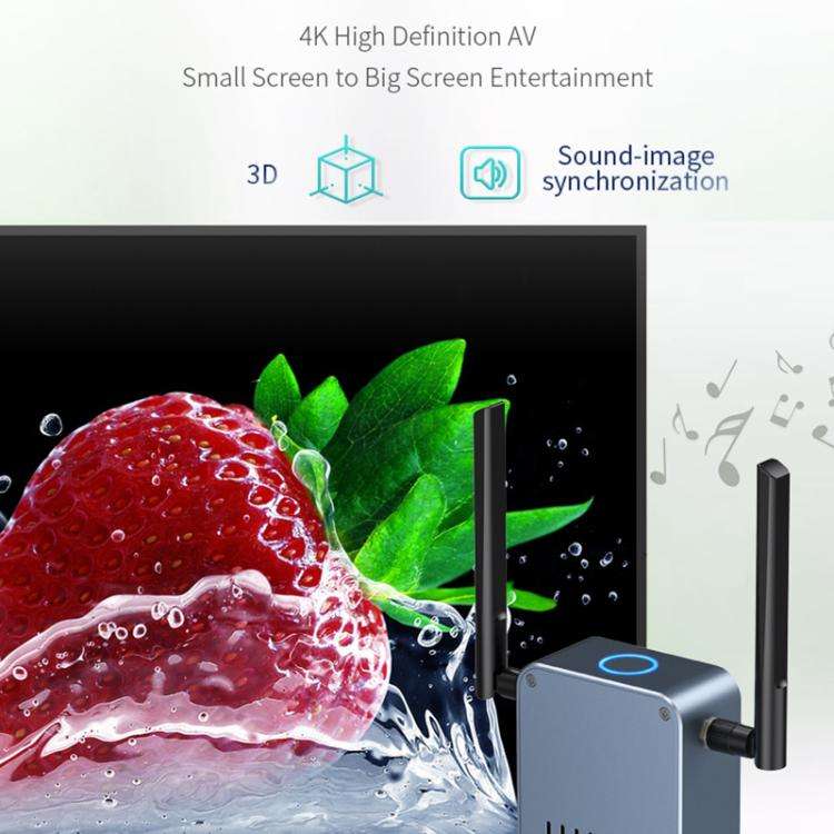 G52+R18 Smart HD Wireless Extender System Screen Mirroring Transmitter Receiver(Space Grey)