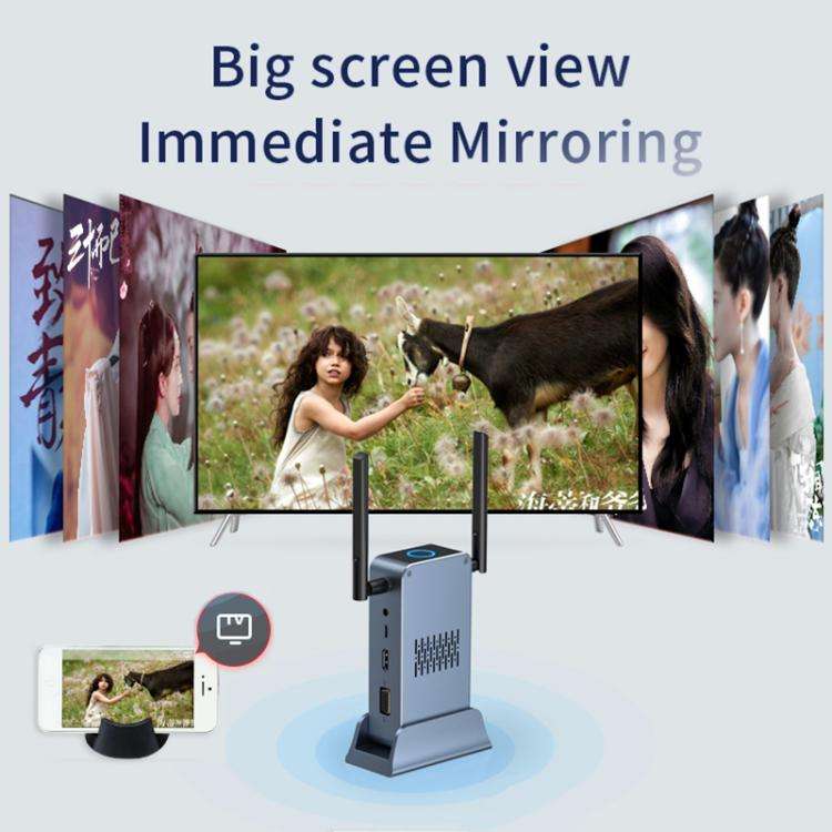 G52+R18 Smart HD Wireless Extender System Screen Mirroring Transmitter Receiver(Space Grey)