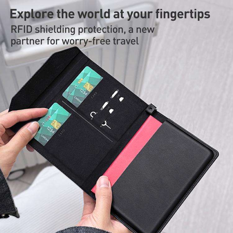 Multifunctional Magnetic Passport Card Holder RFID Anti-theft Document Bag(Grey)