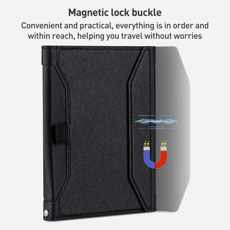 Multifunctional Magnetic Passport Card Holder RFID Anti-theft Document Bag(Grey)
