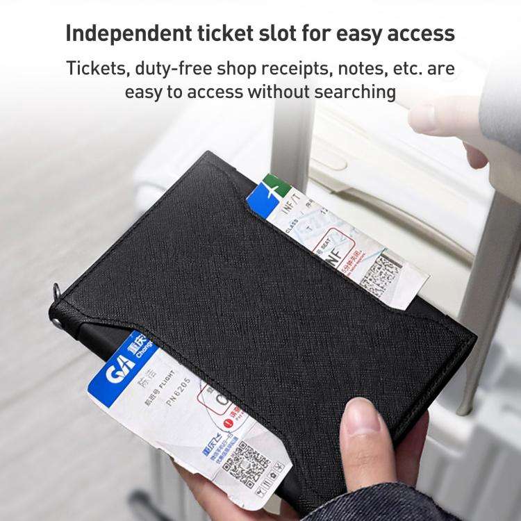 Multifunctional Magnetic Passport Card Holder RFID Anti-theft Document Bag(Grey)
