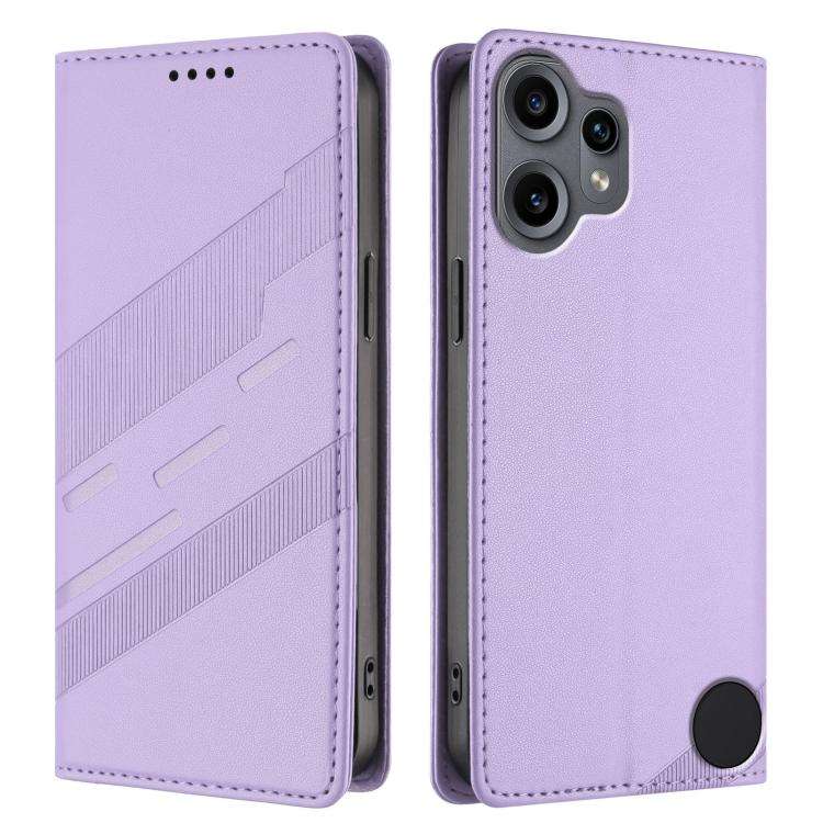 For Nothing CMF Phone 2 Pro Embossed Multi-functional Wallet Retro Leather Phone Case(Light Purple)