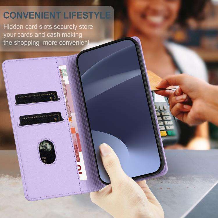 For Nothing CMF Phone 2 Pro Embossed Multi-functional Wallet Retro Leather Phone Case(Light Purple)