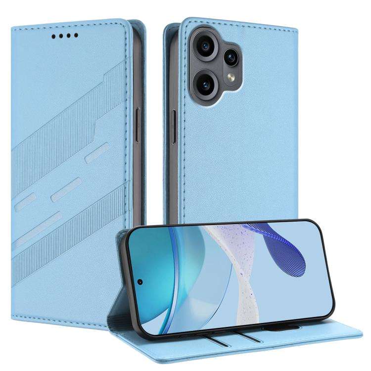 For Nothing CMF Phone 2 Pro Embossed Multi-functional Wallet Retro Leather Phone Case(Light Blue)