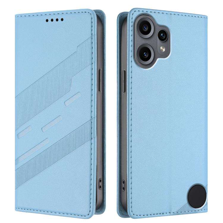 For Nothing CMF Phone 2 Pro Embossed Multi-functional Wallet Retro Leather Phone Case(Light Blue)