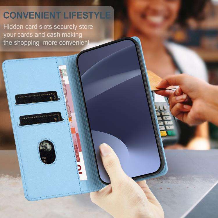 For Nothing CMF Phone 2 Pro Embossed Multi-functional Wallet Retro Leather Phone Case(Light Blue)