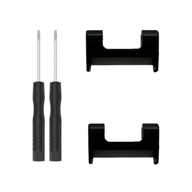 For Amazfit T-Rex 1 Pair Metal Watch Band Connector with Screwdriver(Black)