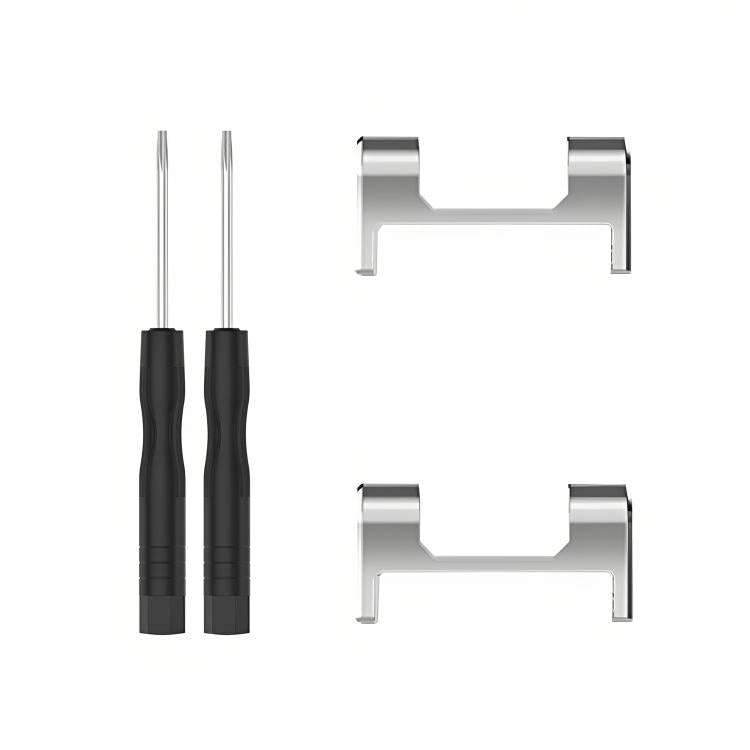 For Amazfit T-Rex 1 Pair Metal Watch Band Connector with Screwdriver(Silver)