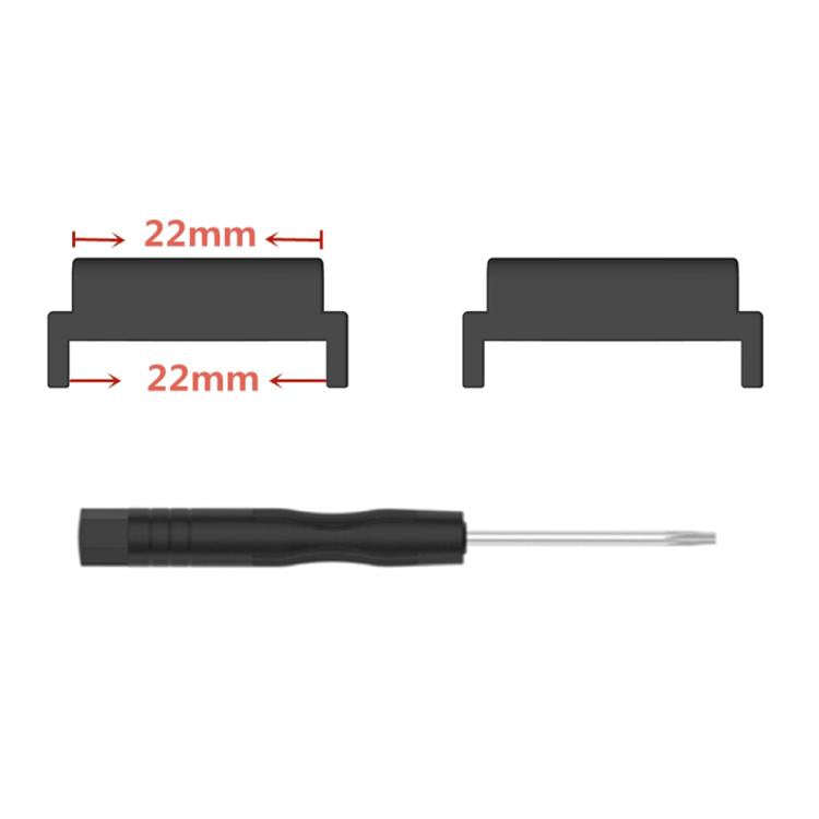 For Amazfit T-Rex Ultra 1 Pair 22mm Metal Watch Band Connector(Black)