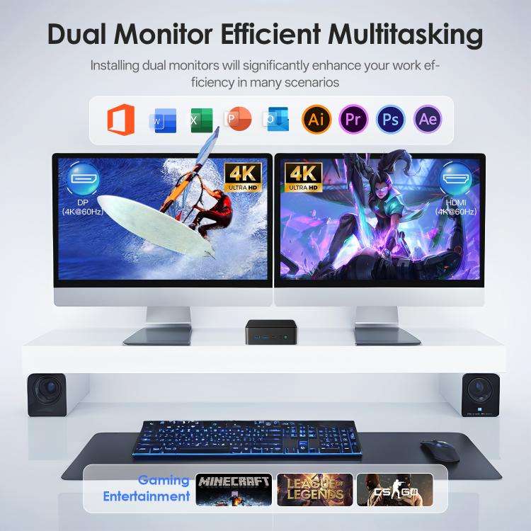 GXMO N15 Windows 11 Mini PC, 8GB+256GB, Intel ADL-N N150 4-Core Processor(AU Plug)