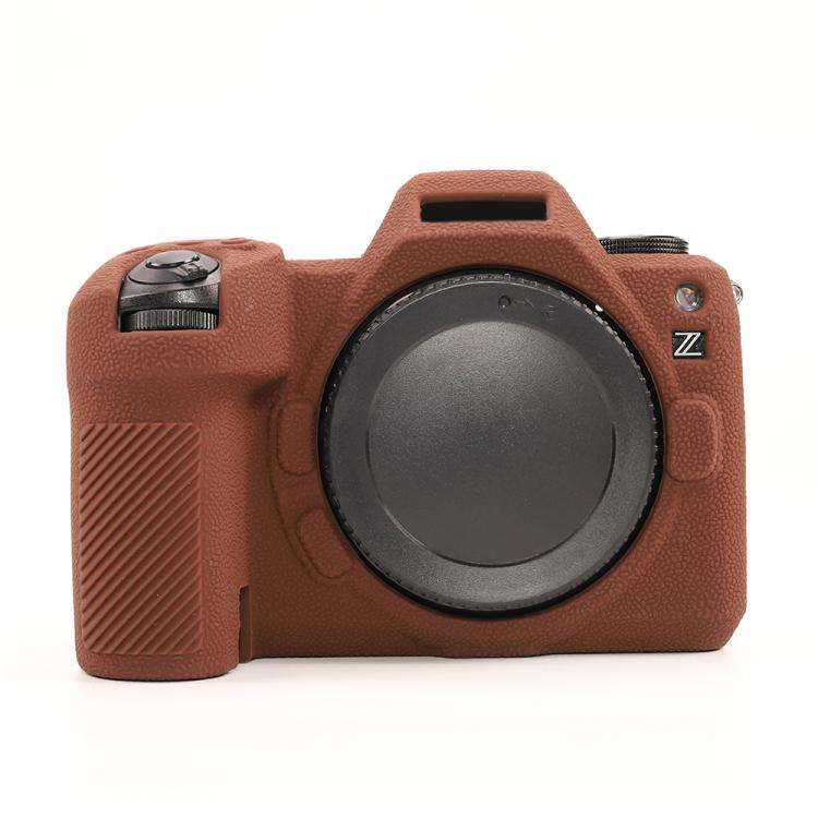 For Nikon Z6III Litchi Texture Soft Silicone Protective Case(Coffee)