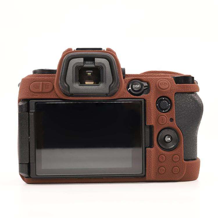 For Nikon Z6III Litchi Texture Soft Silicone Protective Case(Coffee)