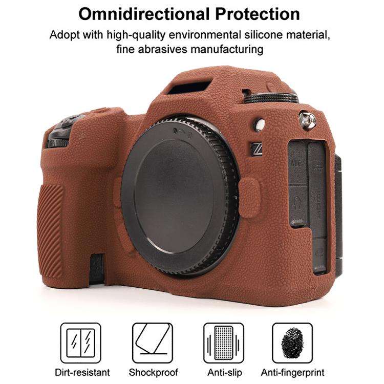 For Nikon Z6III Litchi Texture Soft Silicone Protective Case(Coffee)