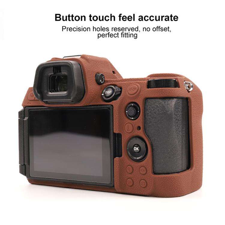 For Nikon Z6III Litchi Texture Soft Silicone Protective Case(Coffee)
