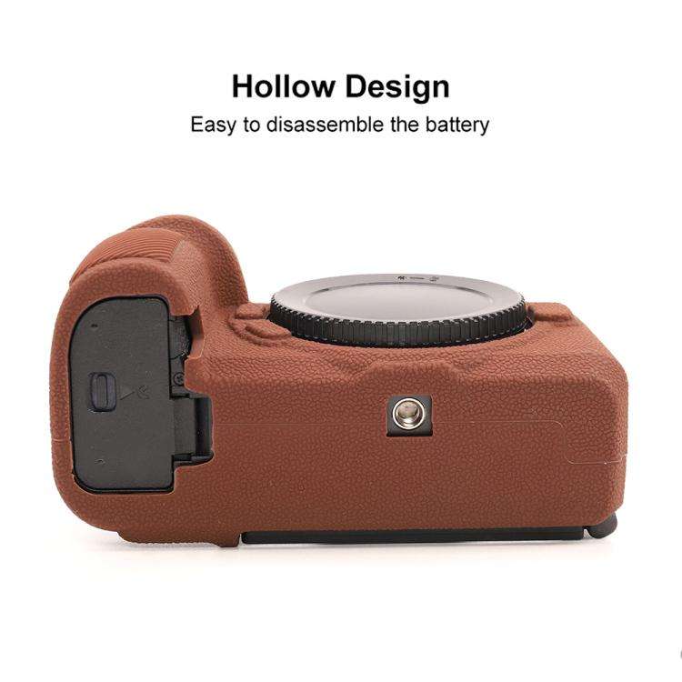 For Nikon Z6III Litchi Texture Soft Silicone Protective Case(Coffee)