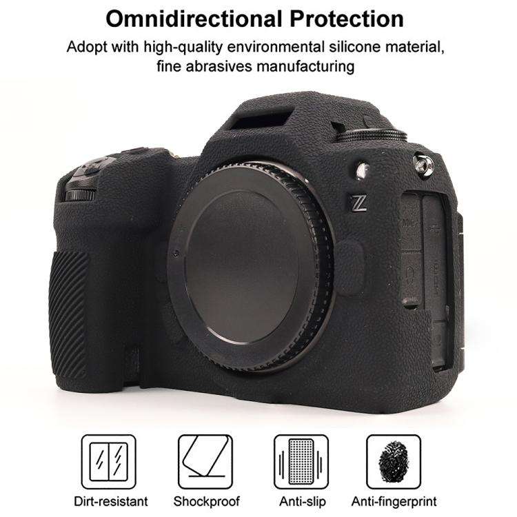 For Nikon Z6III Litchi Texture Soft Silicone Protective Case(Black)