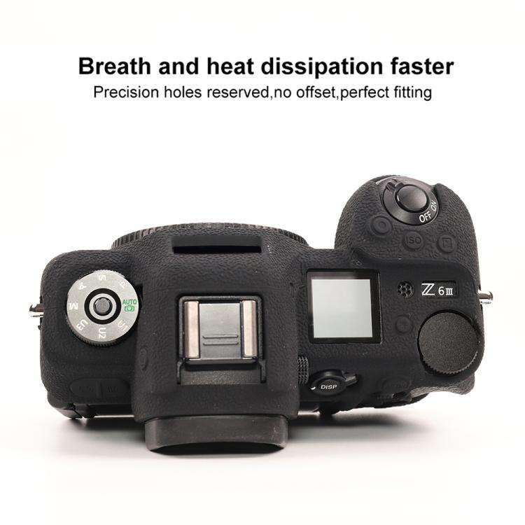 For Nikon Z6III Litchi Texture Soft Silicone Protective Case(Black)