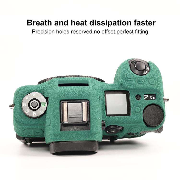 For Nikon Z6III Litchi Texture Soft Silicone Protective Case(Green)