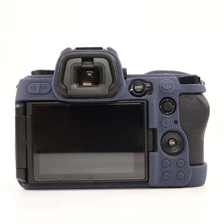 For Nikon Z6III Litchi Texture Soft Silicone Protective Case(Dark Blue)