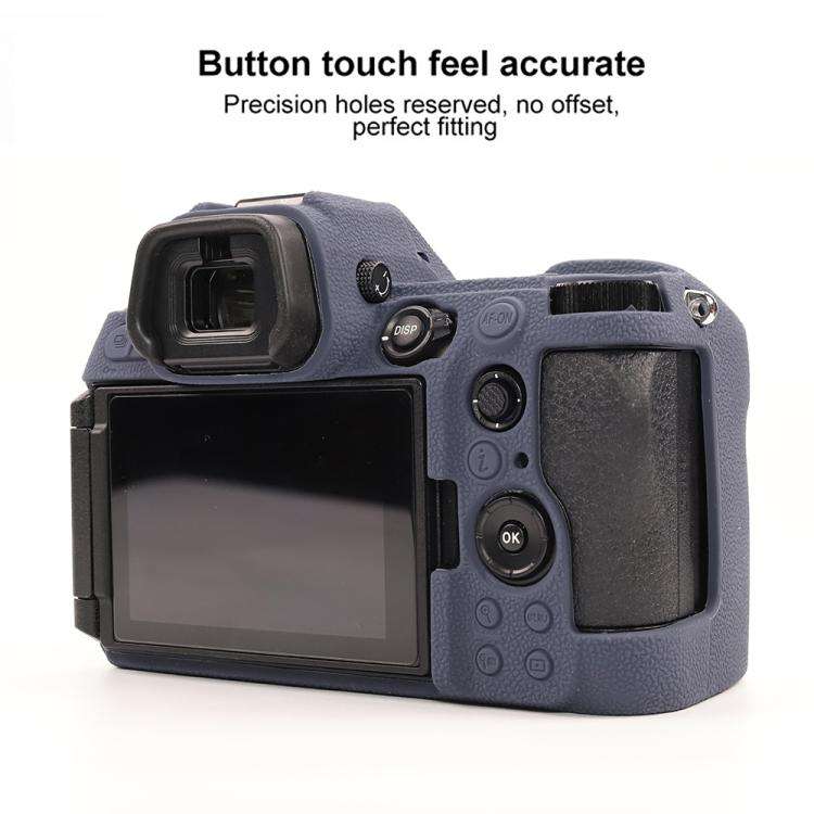 For Nikon Z6III Litchi Texture Soft Silicone Protective Case(Dark Blue)