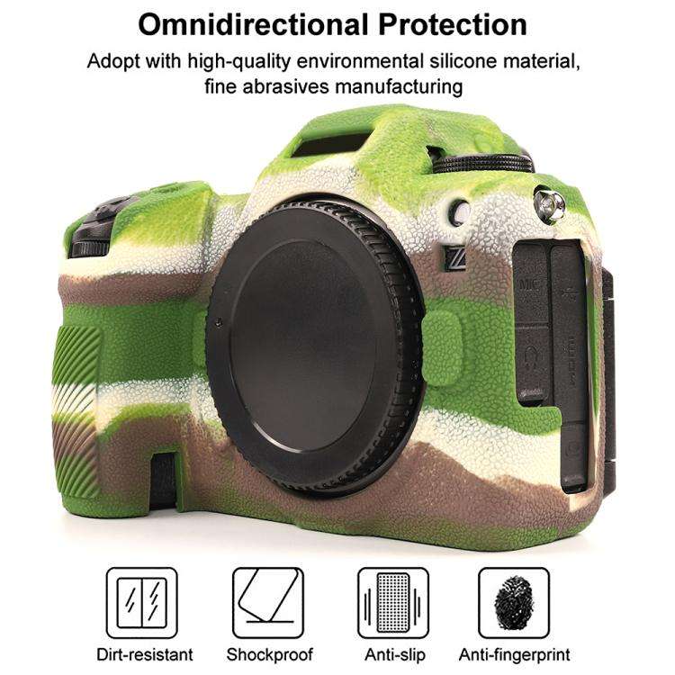 For Nikon Z6III Litchi Texture Soft Silicone Protective Case(Camouflage)