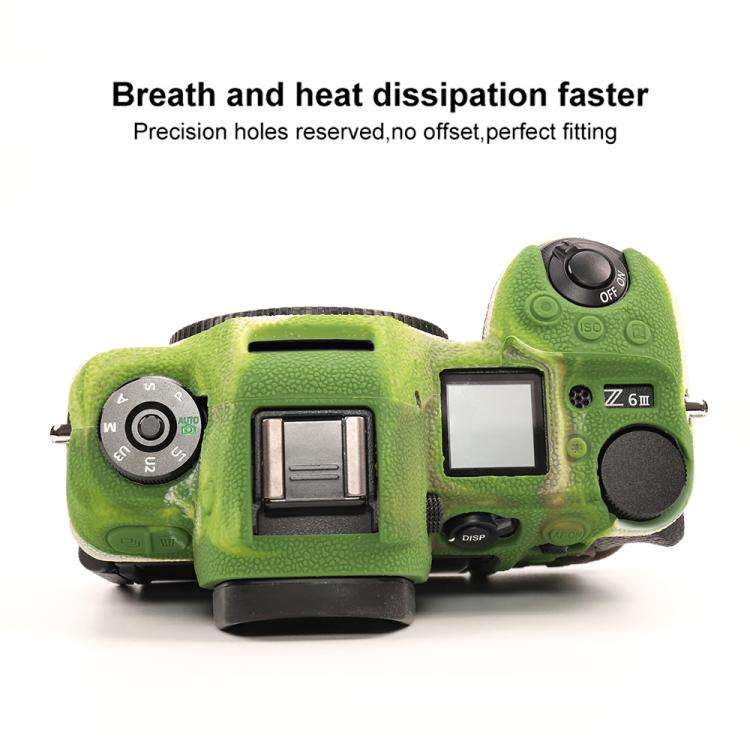 For Nikon Z6III Litchi Texture Soft Silicone Protective Case(Camouflage)