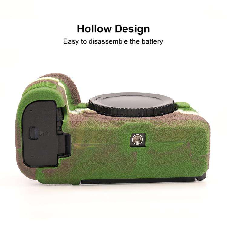 For Nikon Z6III Litchi Texture Soft Silicone Protective Case(Camouflage)