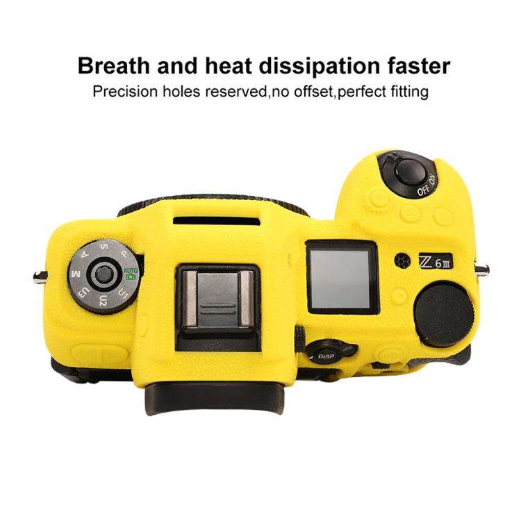 For Nikon Z6III Litchi Texture Soft Silicone Protective Case(Yellow)