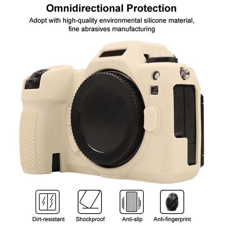 For Nikon Z6III Litchi Texture Soft Silicone Protective Case(White)