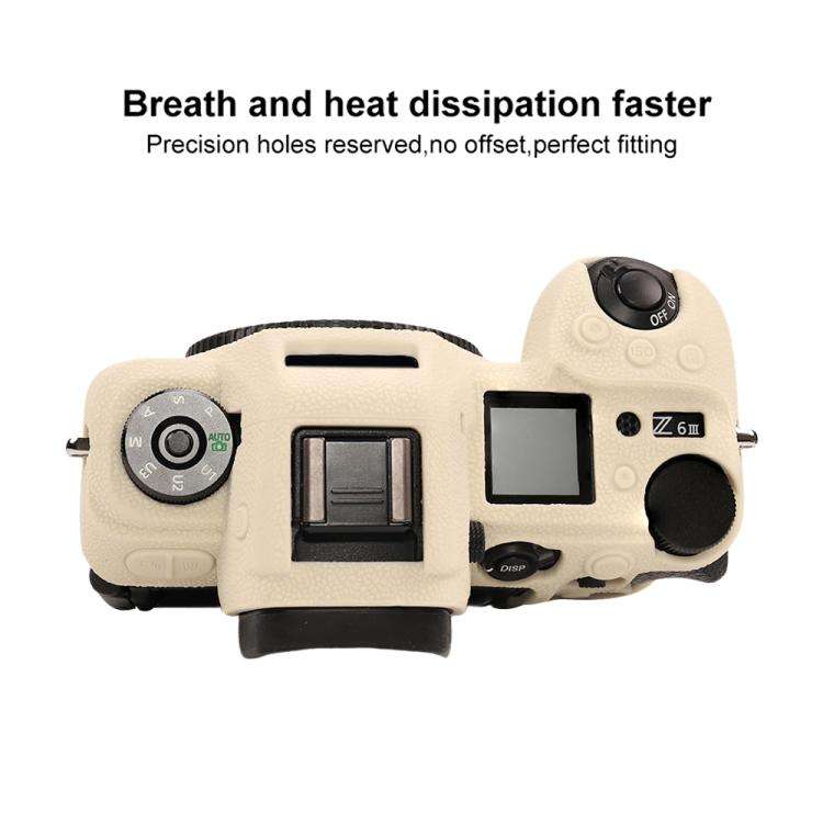For Nikon Z6III Litchi Texture Soft Silicone Protective Case(White)