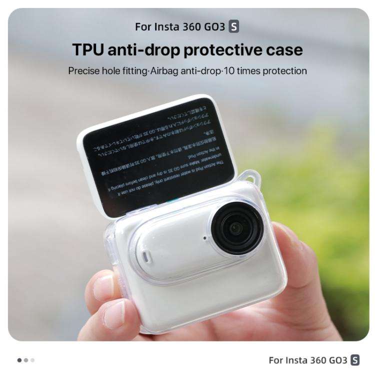 For Insta360 GO 3 / 3S Body Soft TPU Protective Case with Lens Cover(Transparent)