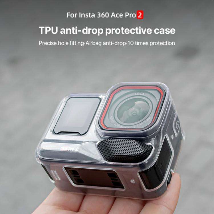 For Insta360 Ace / Ace Pro / Pro 2 Body Soft TPU Protective Case with Lens Cover(Ink Grey)