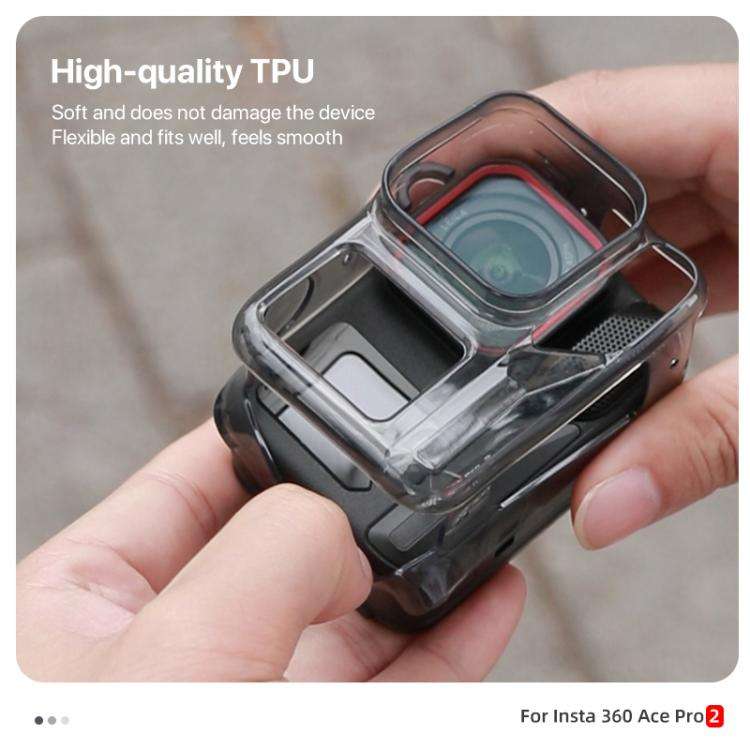 For Insta360 Ace / Ace Pro / Pro 2 Body Soft TPU Protective Case with Lens Cover(Ink Grey)
