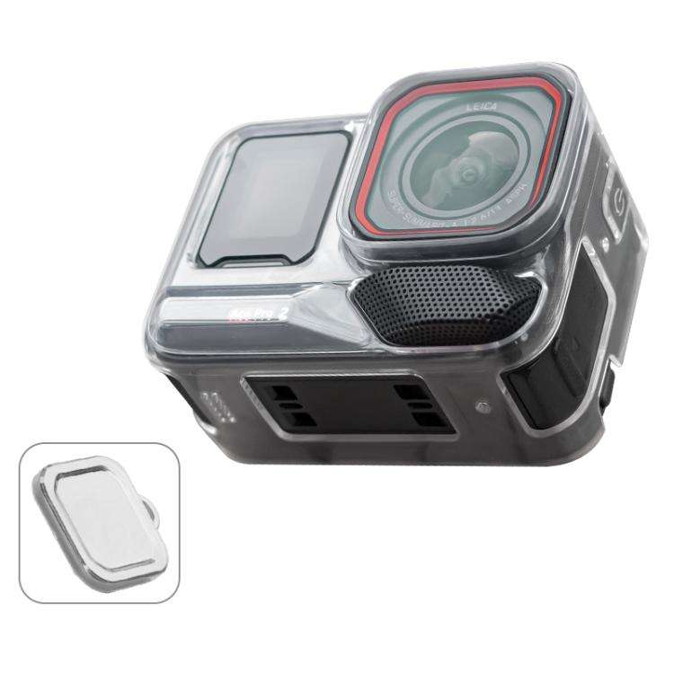 For Insta360 Ace / Ace Pro / Pro 2 Body Soft TPU Protective Case with Lens Cover(Transparent)