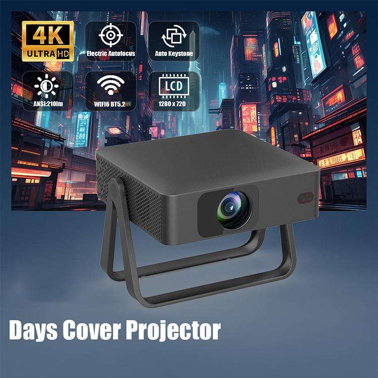 N5-A 1280x720P LCD Smart HD Projector, Plug:UK Plug(Black)