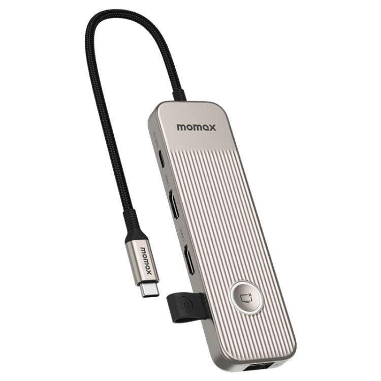 MOMAX DH19L 1-Link 9 in 1 Type-C Multifunctional HUB Adapter Docking Station(Titanium Gold)
