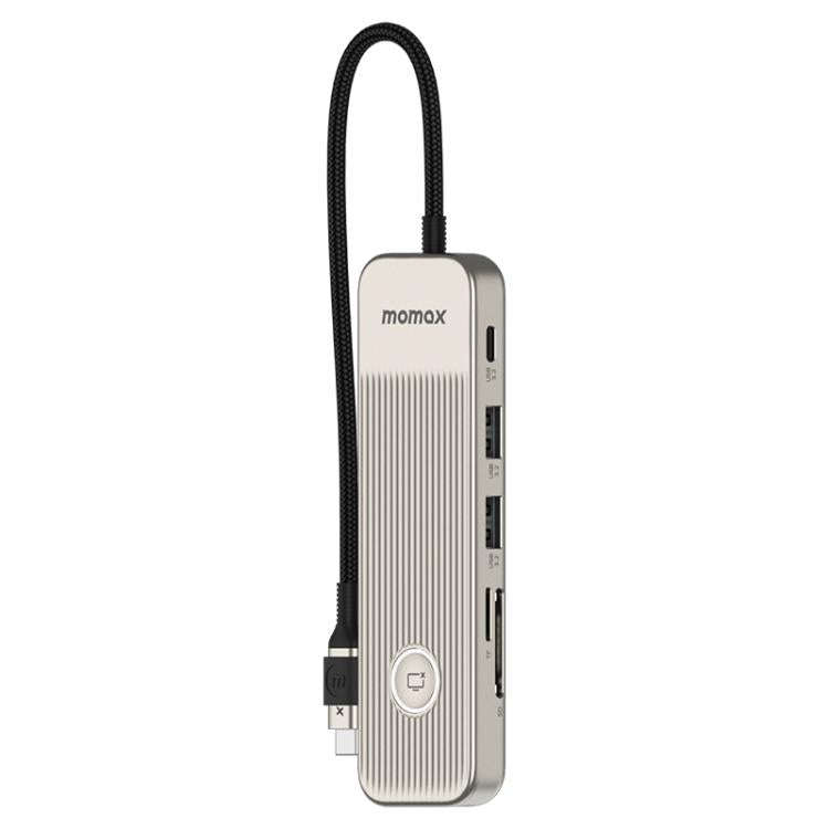 MOMAX DH19L 1-Link 9 in 1 Type-C Multifunctional HUB Adapter Docking Station(Titanium Gold)