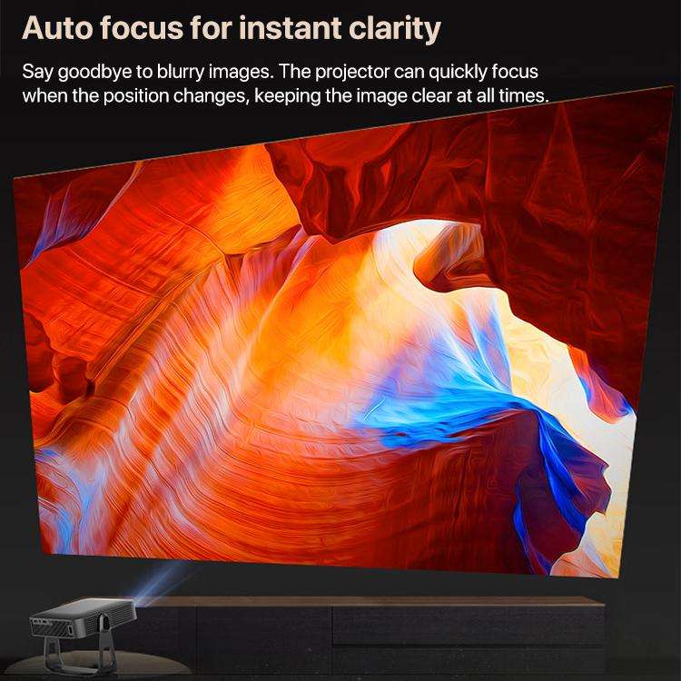 R1 1920x1280P 600ANSI Android 12.0 Smart Mini Portable Projector, Plug:AU Plug(Black)