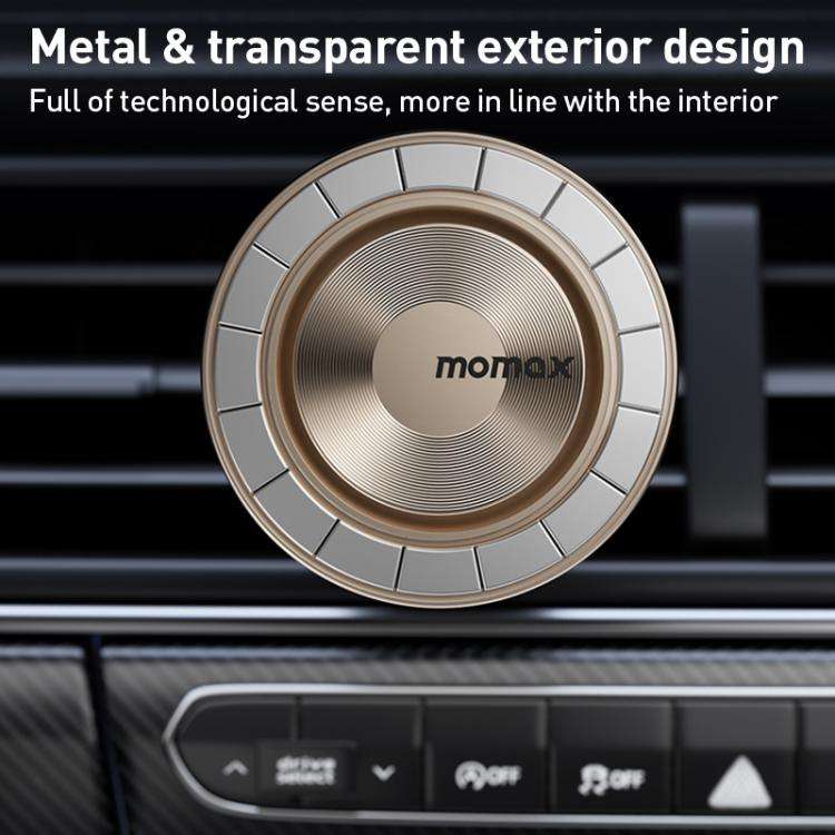 MOMAX CM35 1-Move Relaxaire Aluminum Alloy Magnetic Car Aromatherapy Holder(Dark Grey)