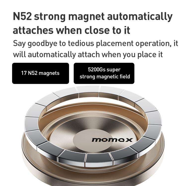 MOMAX CM35 1-Move Relaxaire Aluminum Alloy Magnetic Car Aromatherapy Holder(Dark Grey)