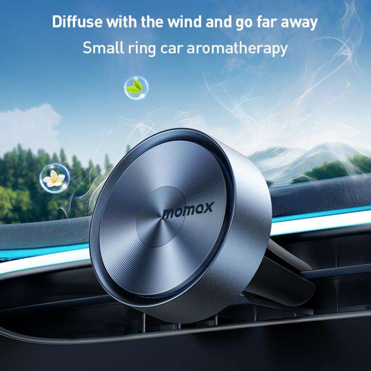 MOMAX CR12 1-Car Relaxaire Small Ring Aluminum Alloy Air Outlet Aromatherapy(Titanium Gold)