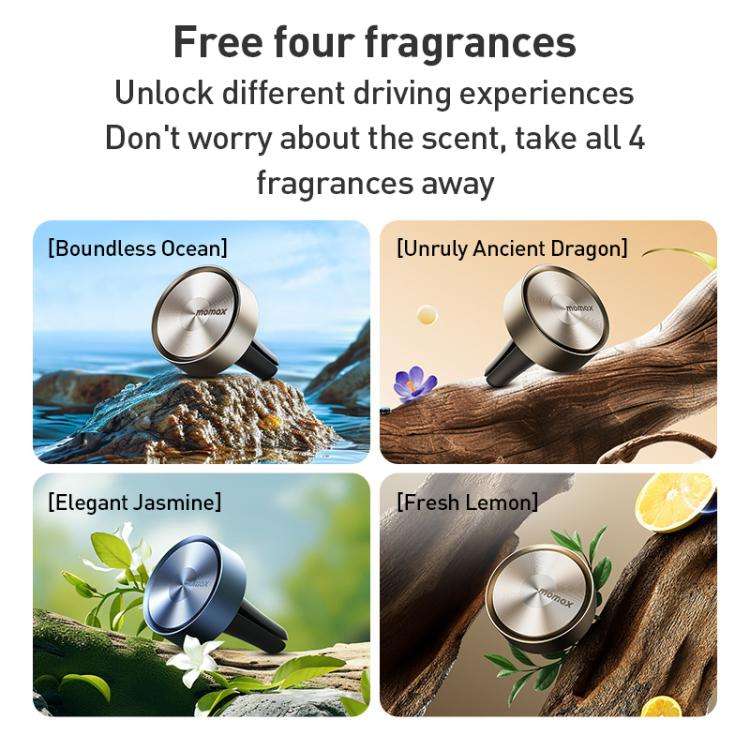 MOMAX CR12 1-Car Relaxaire Small Ring Aluminum Alloy Air Outlet Aromatherapy(Titanium Gold)