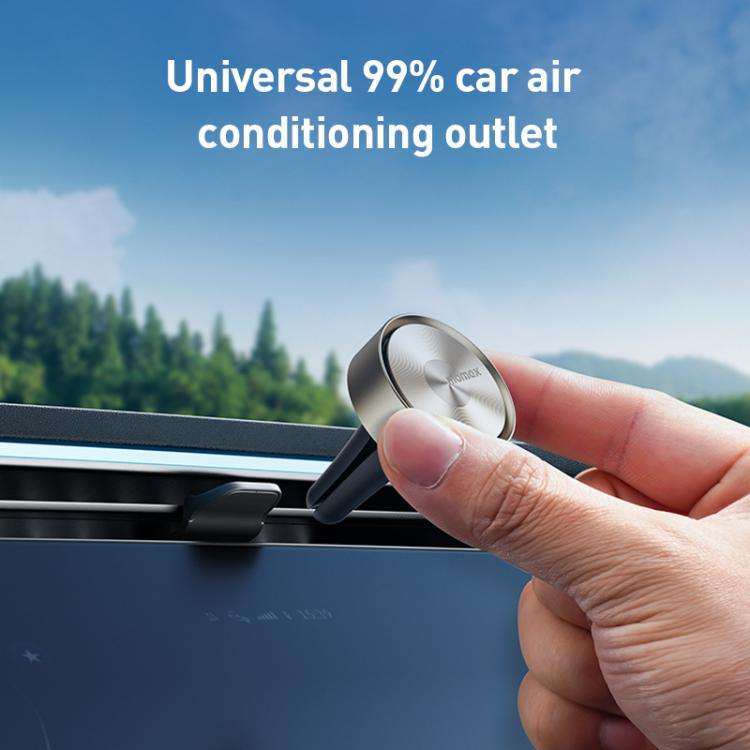 MOMAX CR12 1-Car Relaxaire Small Ring Aluminum Alloy Air Outlet Aromatherapy(Dark Grey)