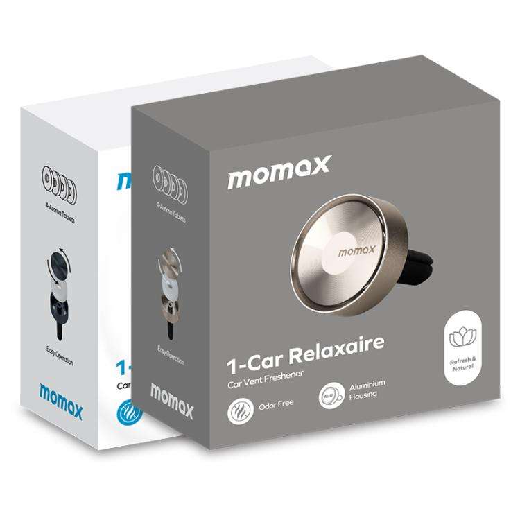 MOMAX CR12 1-Car Relaxaire Small Ring Aluminum Alloy Air Outlet Aromatherapy(Dark Grey)