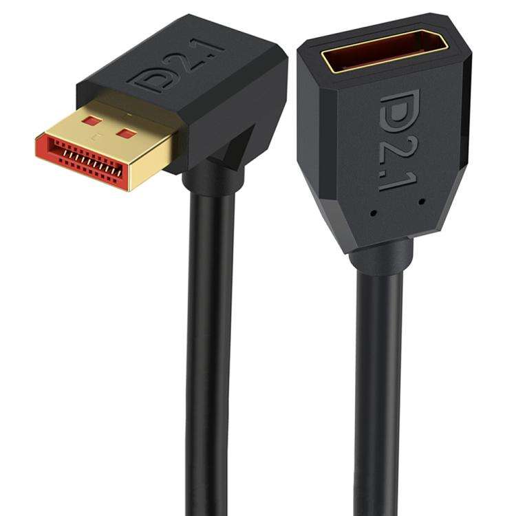 DP2.1 Male to DP2.1 Female Upper Elbow 52Gbps 16K 30Hz DisplayPort Extension Adapter Cable, Lengt...